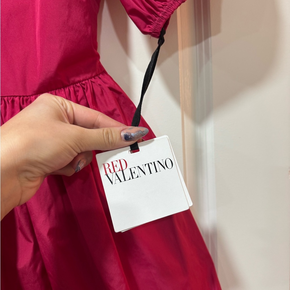 RED Valentino Ruffle-Sleeved Backless Mini Taffeta Dress Size EU 40 - US 4-6 - Picture 7 of 16